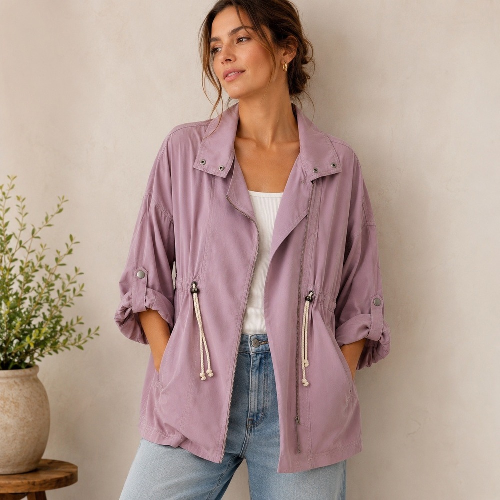 Anthropologie Danuto Oversized Utility Jacket XS/S fits like Lg NWT Lavender